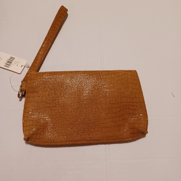 ANTHROPOLOGIE Brown Leather Wristlet Purse. - Picture 2 of 12